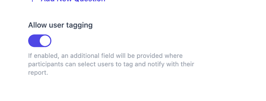 User tagging setting