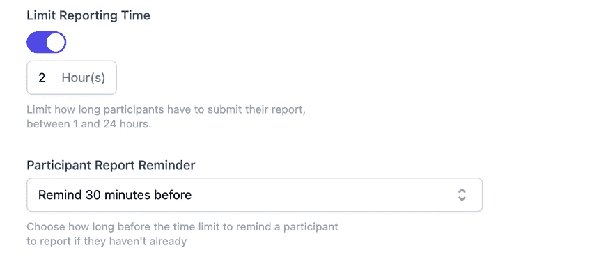 Report reminder setting