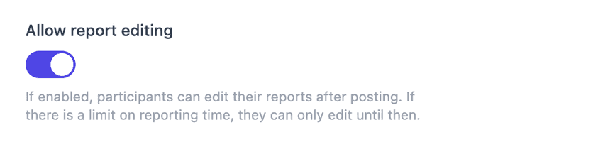Report editing setting